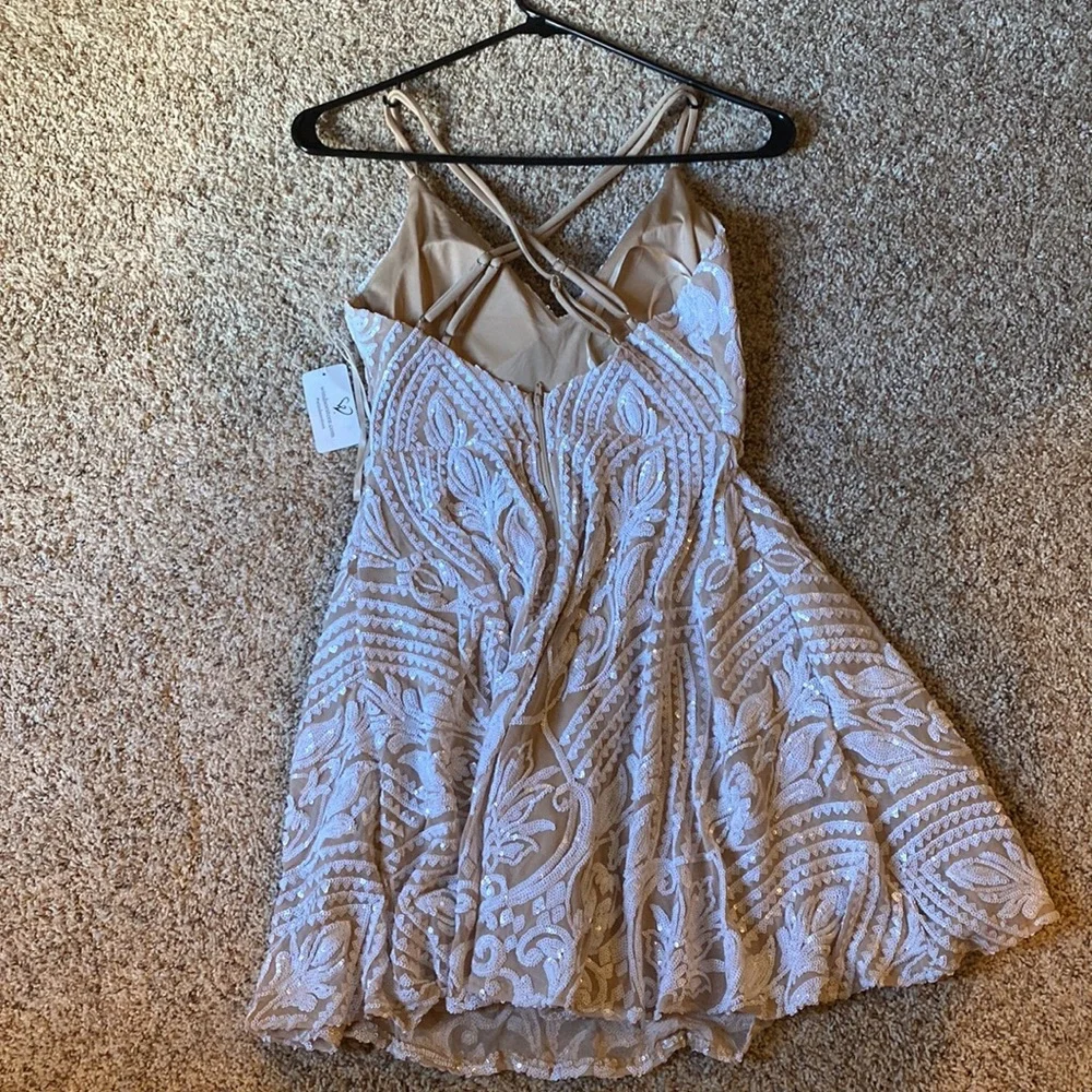Windsor Nude/White Sequined Dress - Picture 2 of 3